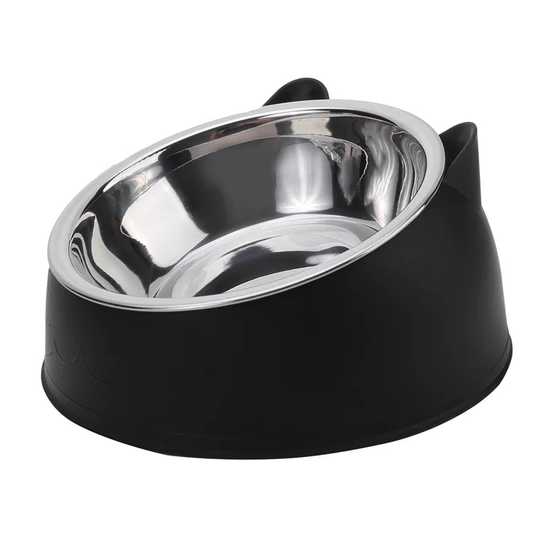 Gekantelde voerbak voor katten