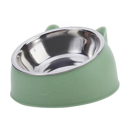 Gekantelde voerbak voor katten