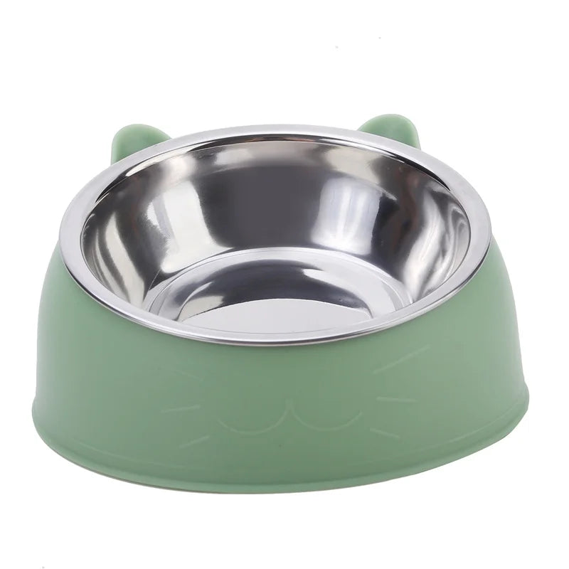 Gekantelde voerbak voor katten